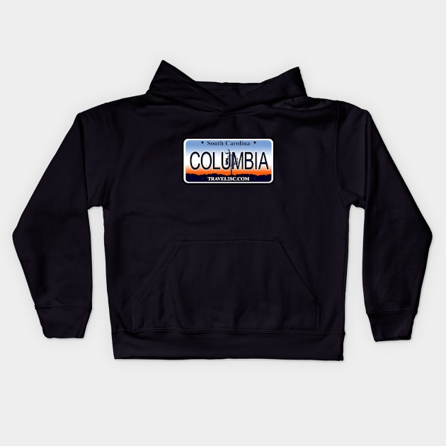 Columbia South Carolina License Plate Kids Hoodie by Mel's Designs